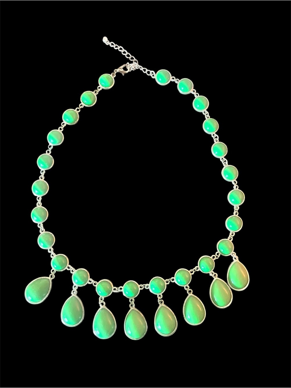 Green Teardrop Statement Necklace - Women Jewelry